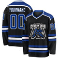 Custom Hockey Jersey - Black Royal-White