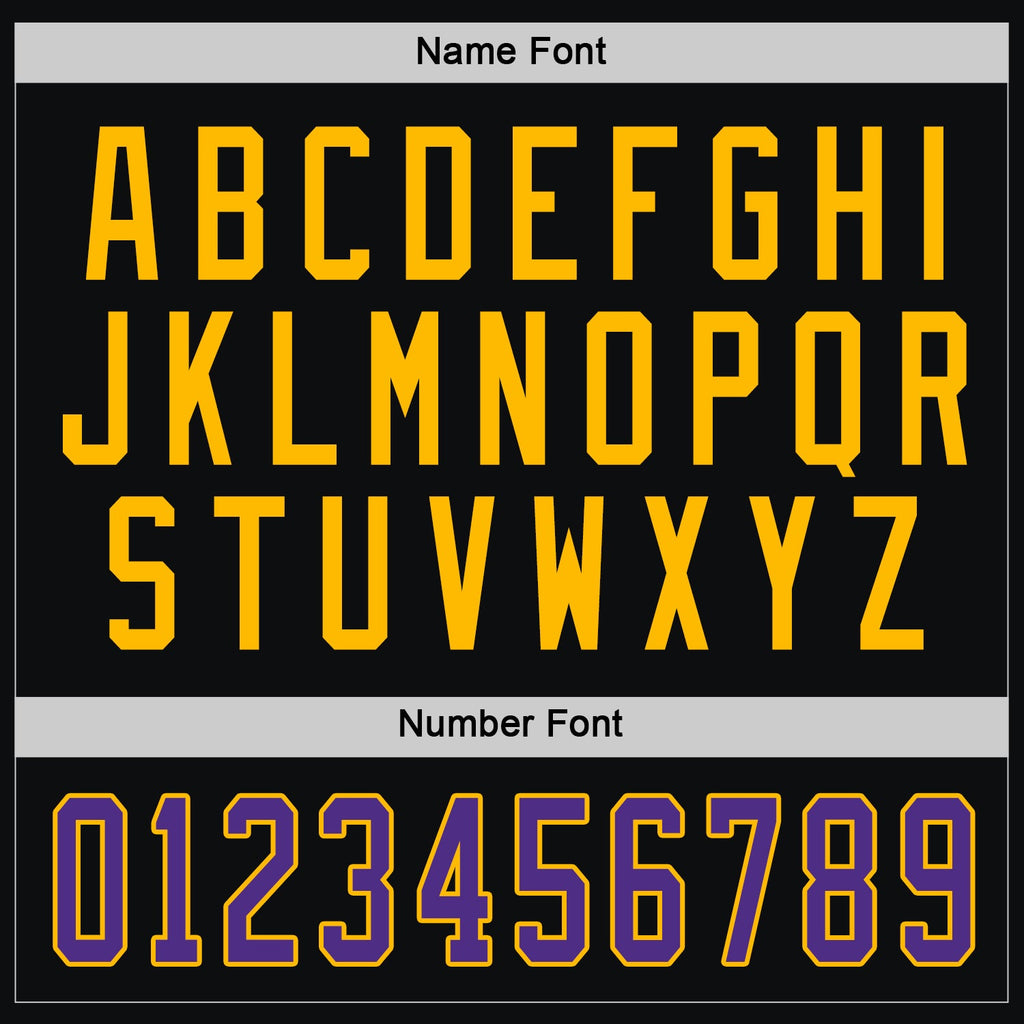 Custom Hockey Jersey - Black Purple-Gold - Style Black1039