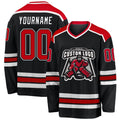 Custom Hockey Jersey - Black Red-White - Style Black1040