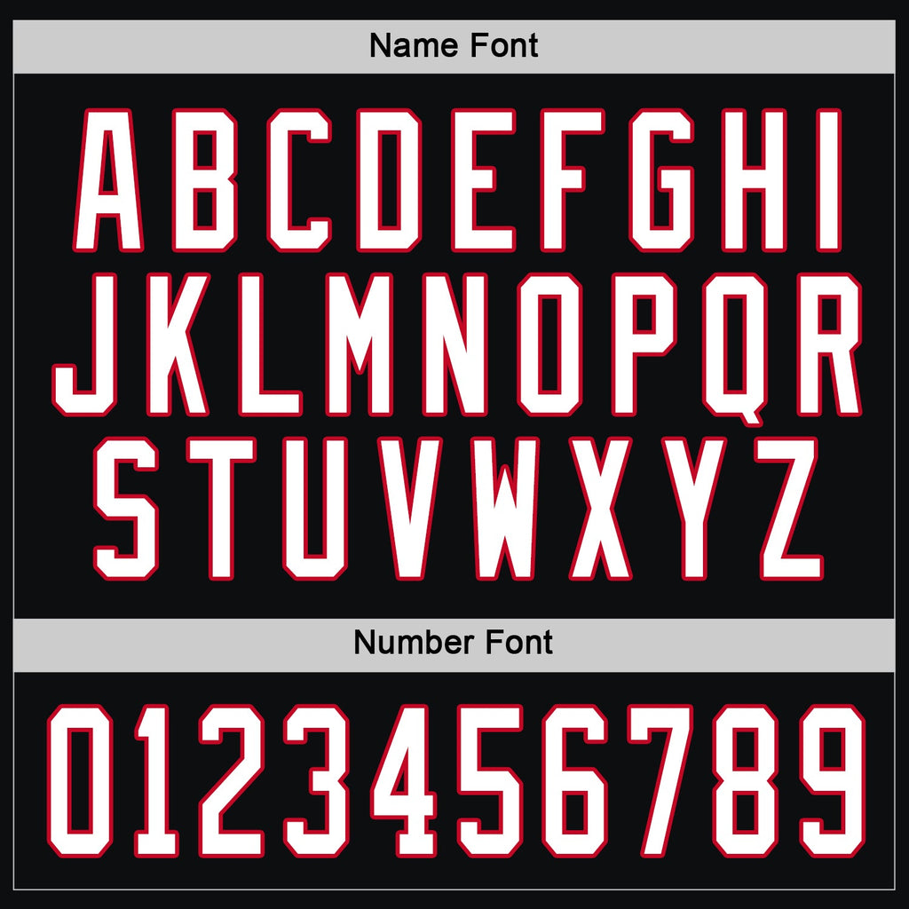 Custom Hockey Jersey - Black White-Red - Style Black1045