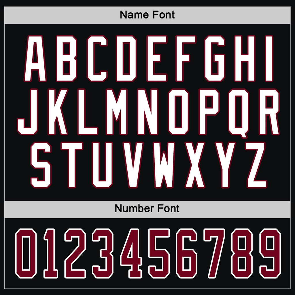 Custom Hockey Jersey - Black Maroon-White - Style Black1046