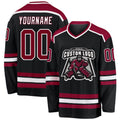 Custom Hockey Jersey - Black Maroon-White - Style Black1046
