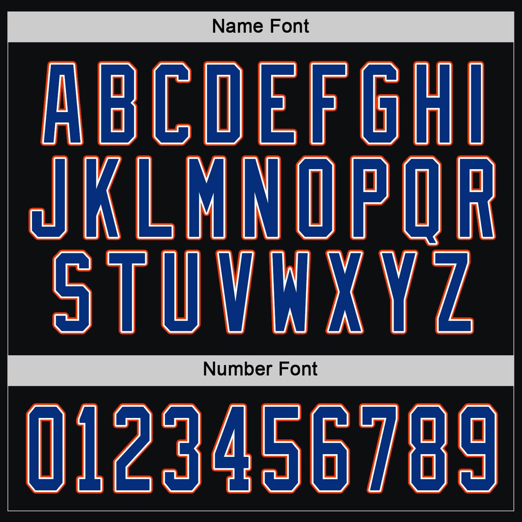 Custom Hockey Jersey - Black Royal White-Orange
