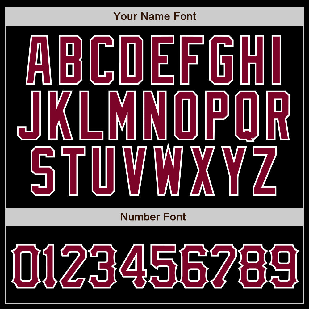 Custom Baseball Jersey - Black White Pinstripe Maroon-White