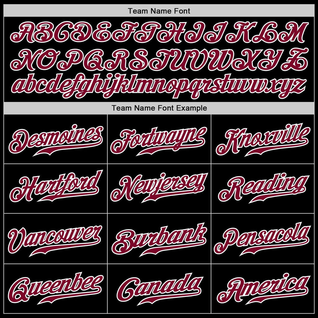 Custom Baseball Jersey - Black White Pinstripe Maroon-White