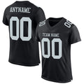 Custom Football Jersey - Black Silver Mesh