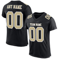 Custom Football Jersey - Black Vegas Gold-White Mesh - Style Black1064