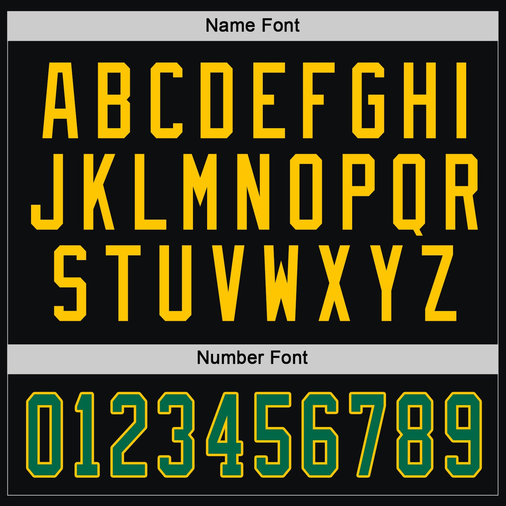 Custom Hockey Jersey - Black Kelly Green-Gold