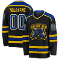 Custom Hockey Jersey - Black Royal-Gold