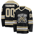 Custom Hockey Jersey - Black Vegas Gold-White
