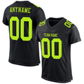 Custom Football Jersey - Black Neon Green Mesh