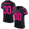 Custom Football Jersey - Black Hot Pink-Purple Mesh