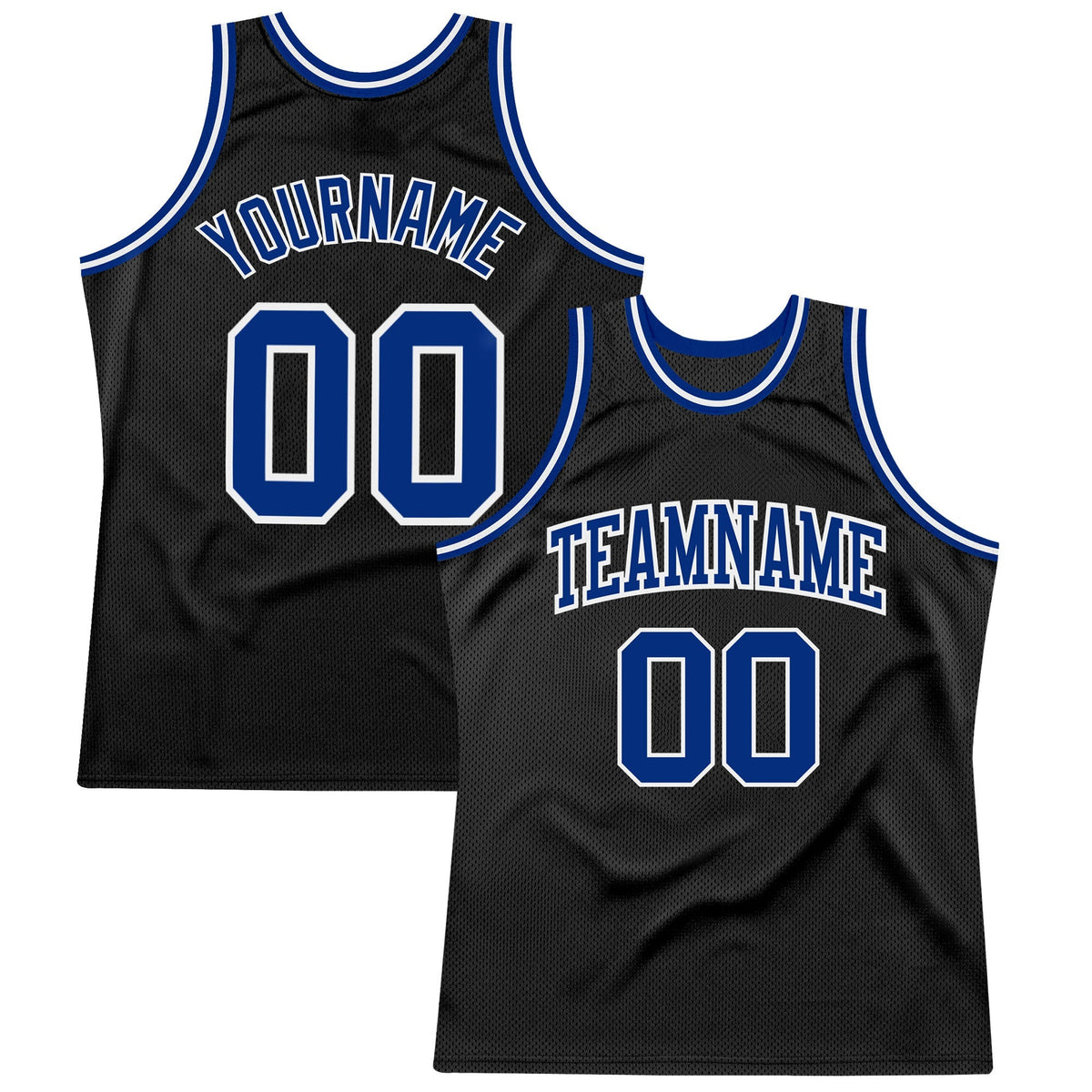 Custom Basketball Jersey - Black Royal-White Throwback - Style Black1181
