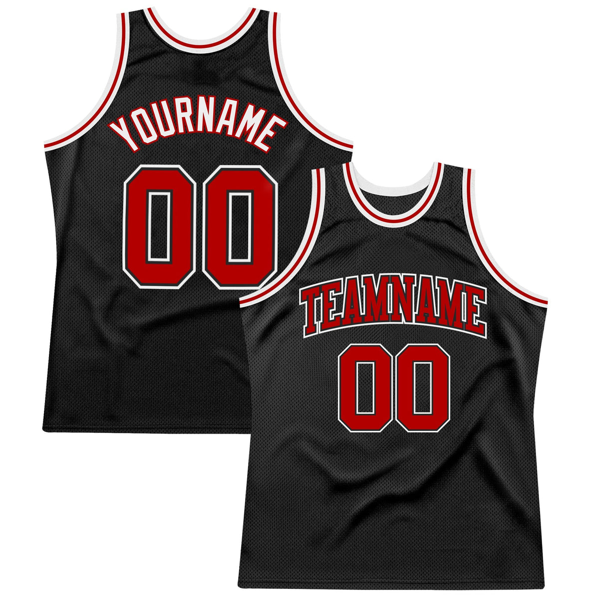 Custom Basketball Jersey - Black Red-White Throwback - Style Black1182