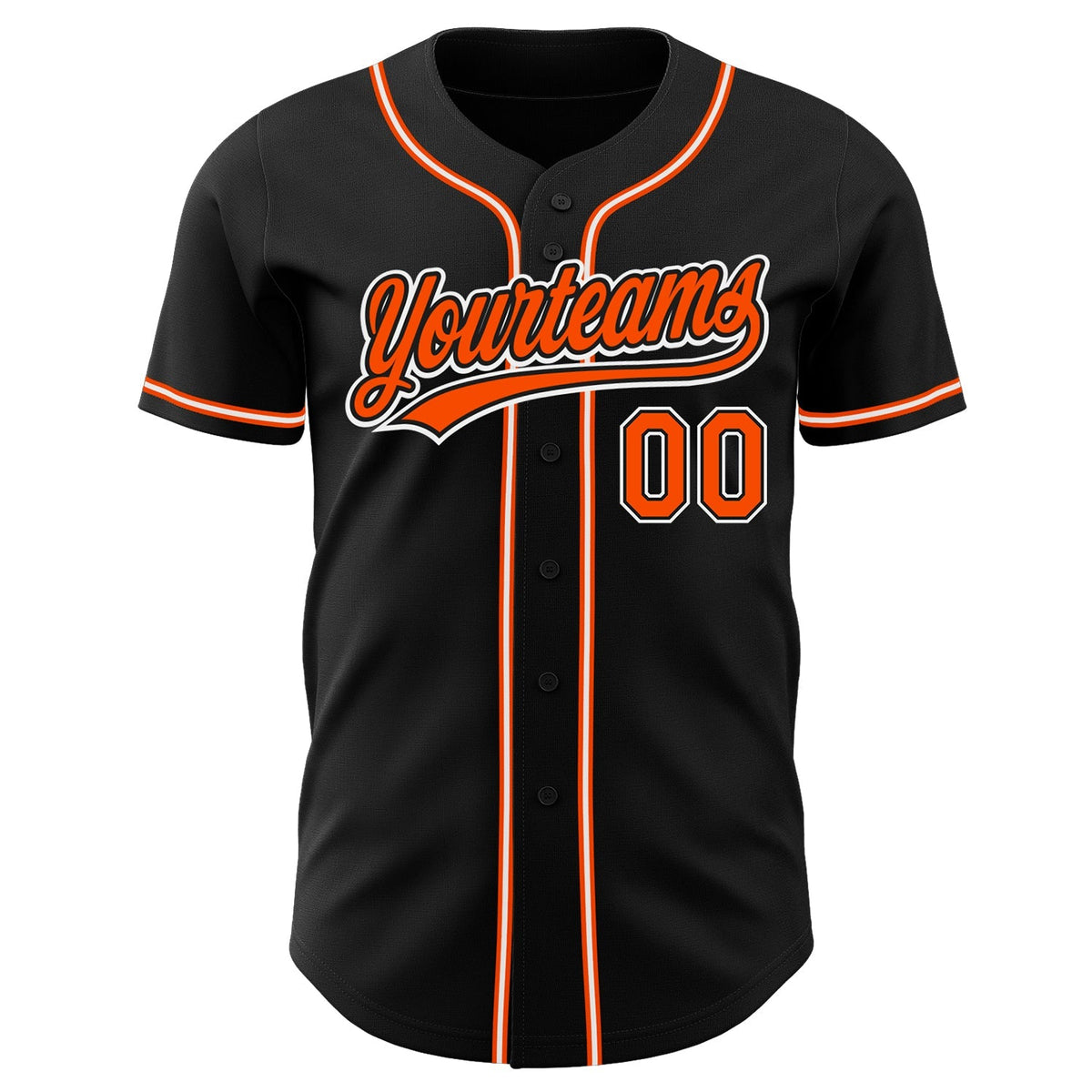 Custom Baseball Jersey - Black Orange-White