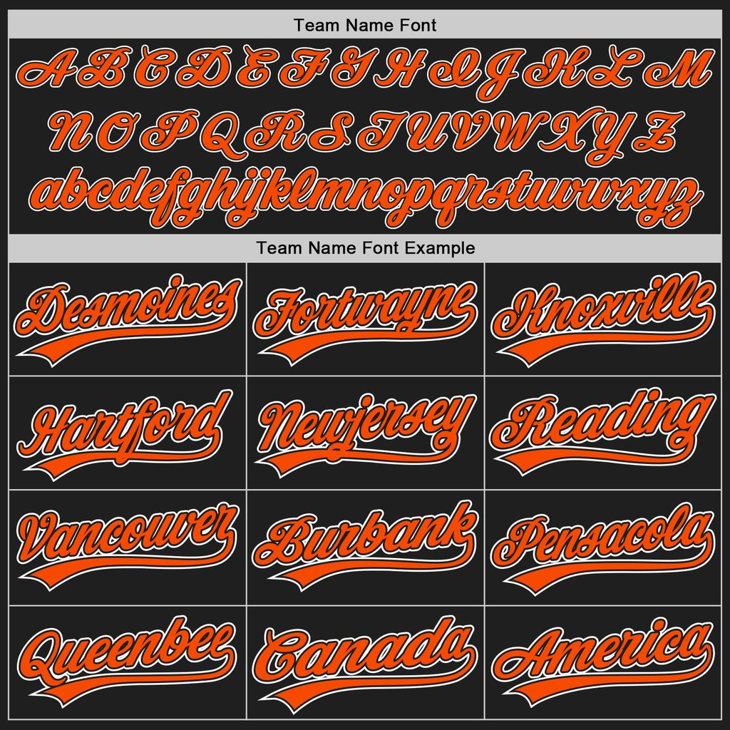 Custom Baseball Jersey - Black Orange-White