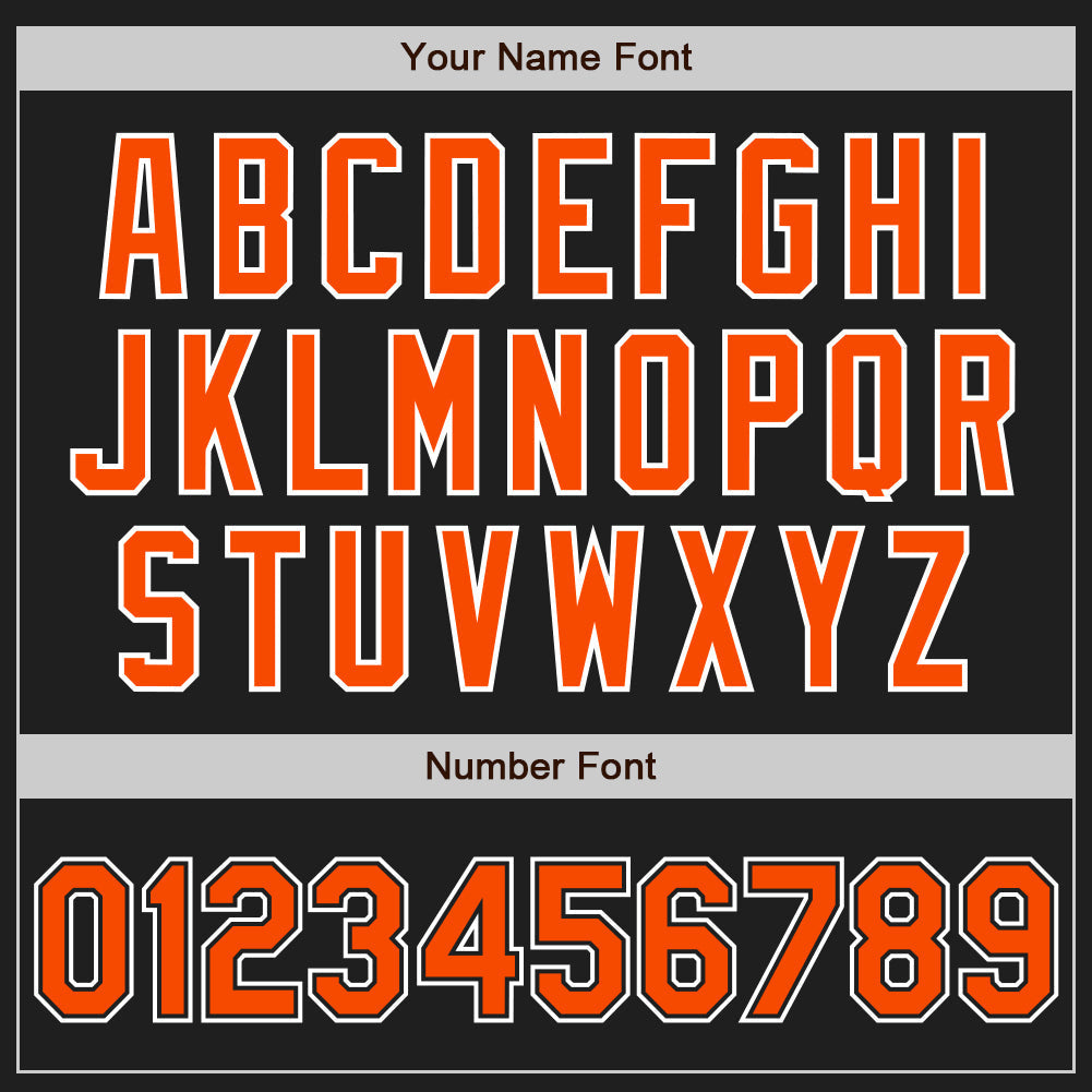Custom Baseball Jersey - Black Orange-White
