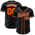 Custom Baseball Jersey - Black Orange-White
