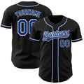 Custom Baseball Jersey - Black Royal-White - Style Black1211