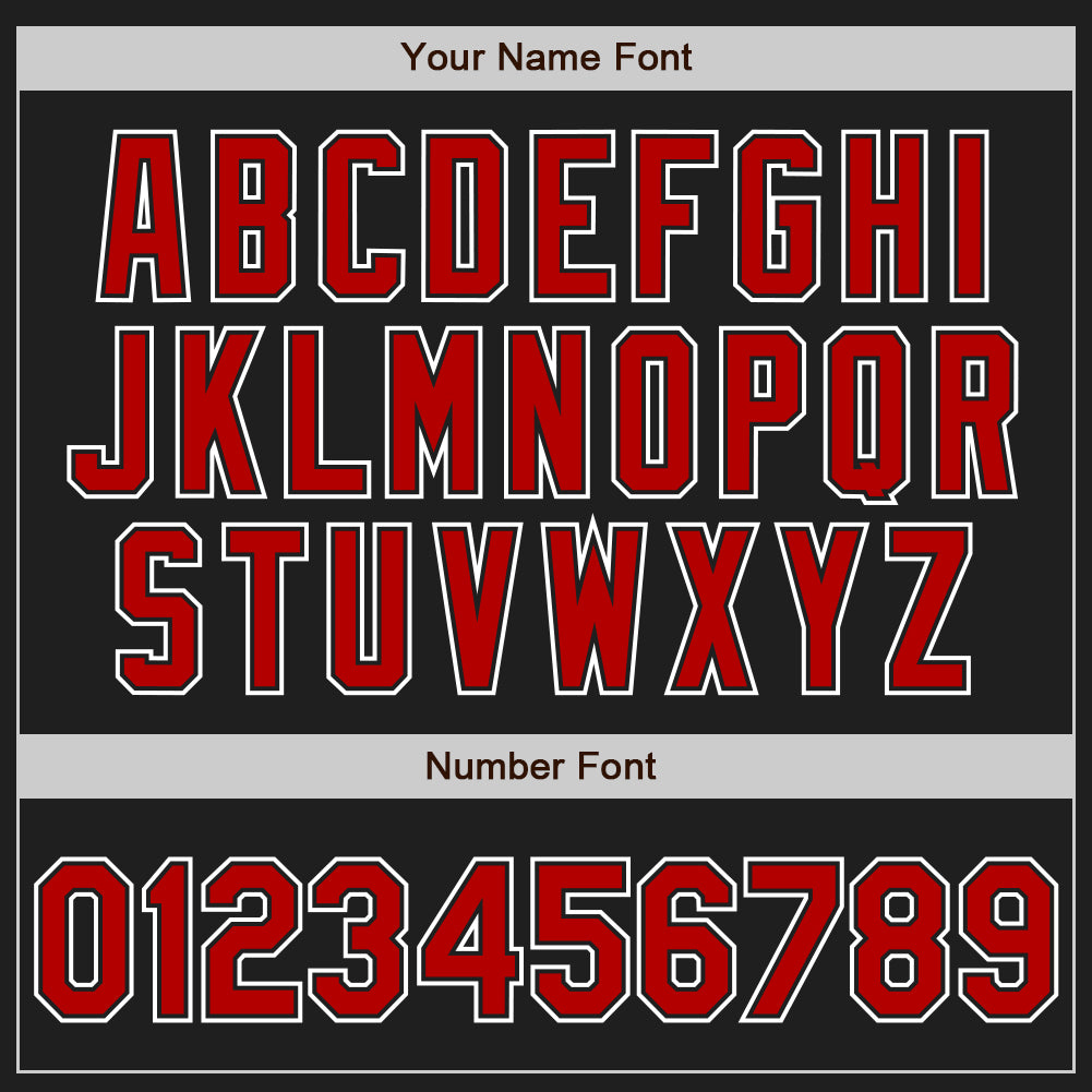 Custom Baseball Jersey - Black Red Pinstripe Red-White - Style Black1357