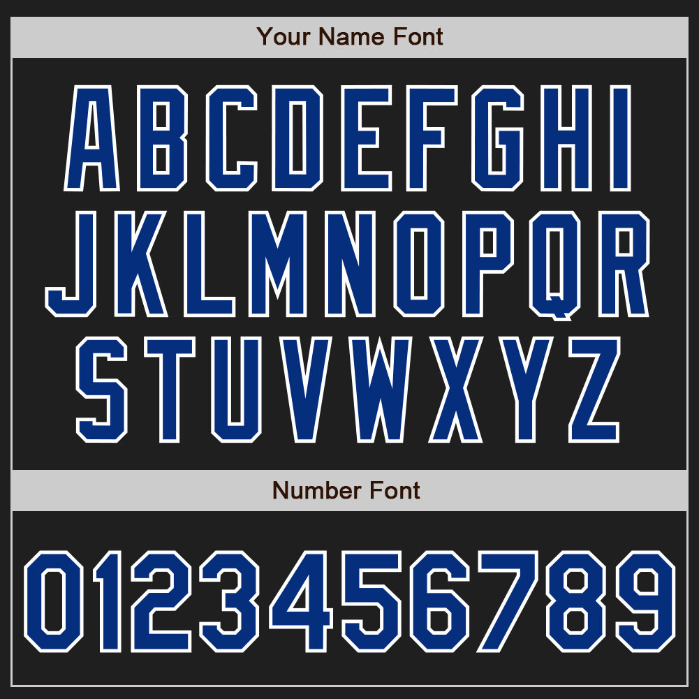 Custom Baseball Jersey - Black Royal Pinstripe Royal-White
