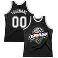 Custom Basketball Jersey - Black White-Gray Throwback