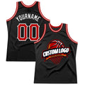Custom Basketball Jersey - Black Red-White Throwback - Style Black1556