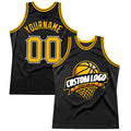 Custom Basketball Jersey - Black Gold-White Throwback - Style Black1558