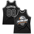 Custom Basketball Jersey - Black White Throwback - Style Black1560