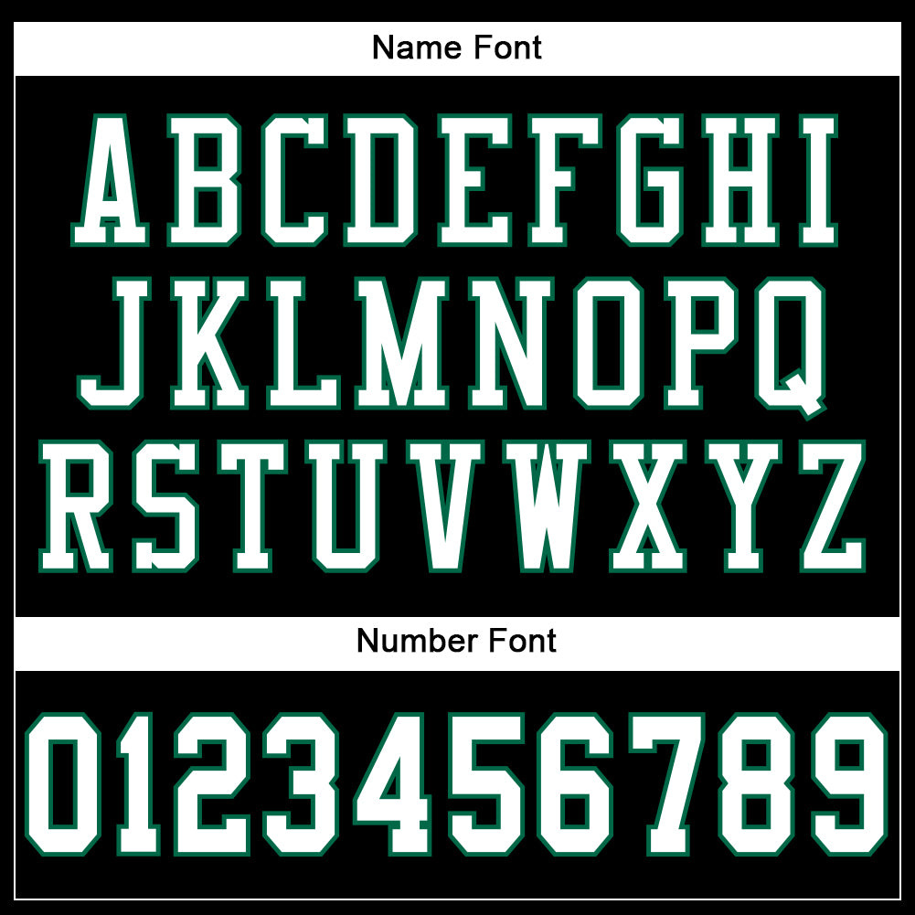 Custom Football Jersey - Black White-Kelly Green Mesh