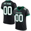 Custom Football Jersey - Black White-Kelly Green Mesh
