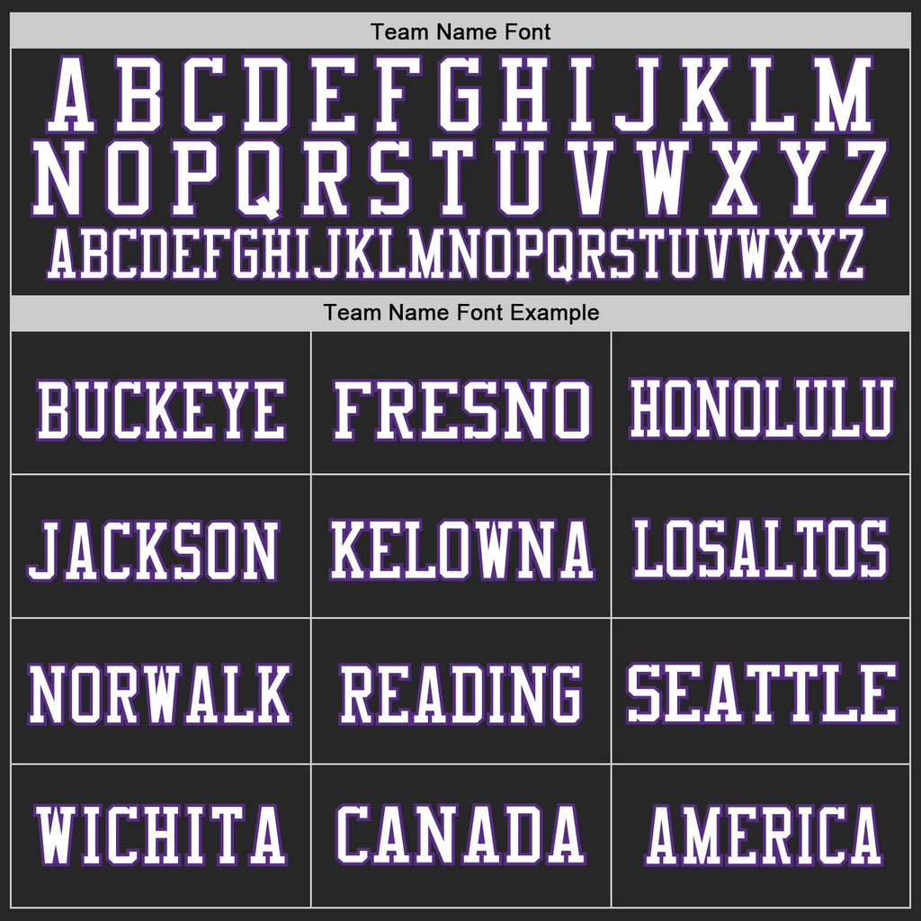 Custom Football Jersey - Black Purple-White Mesh