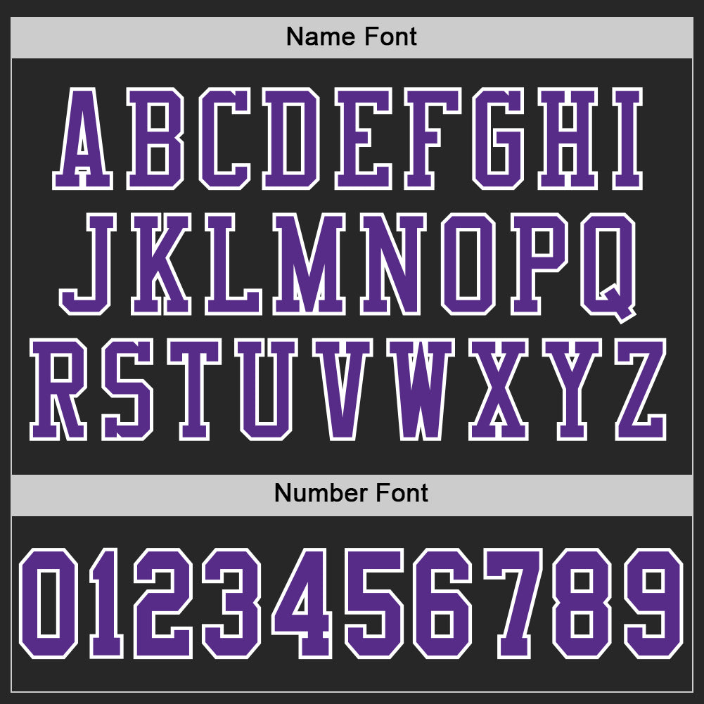 Custom Football Jersey - Black Purple-White Mesh
