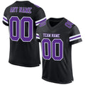 Custom Football Jersey - Black Purple-White Mesh