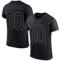 Custom Football Jersey - Black Steel Gray Mesh