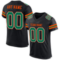 Custom Football Jersey - Black Kelly Green-Orange Mesh