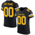 Custom Football Jersey - Black Gold-White Mesh - Style Black1614