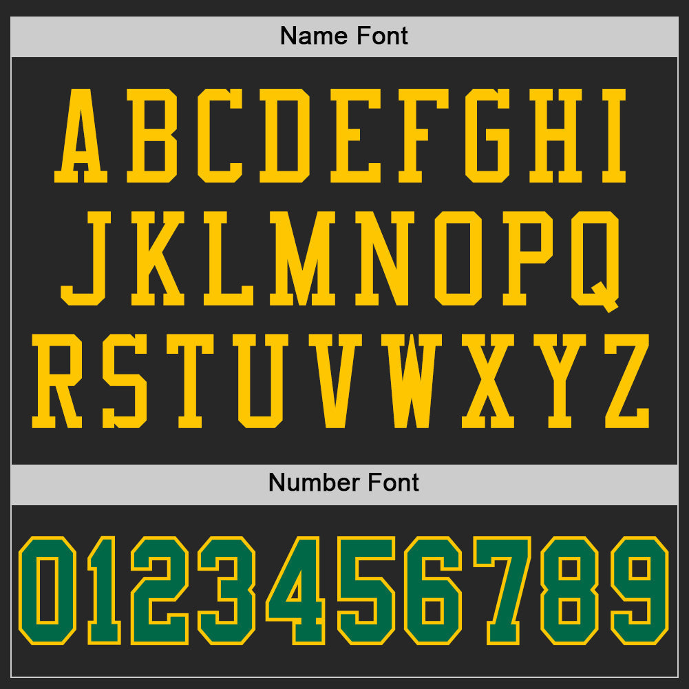 Custom Football Jersey - Black Kelly Green-Yellow Mesh