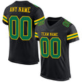 Custom Football Jersey - Black Kelly Green-Yellow Mesh