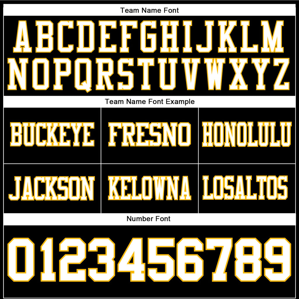 Custom Football Jersey - Black White-Gold