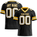 Custom Football Jersey - Black White-Gold