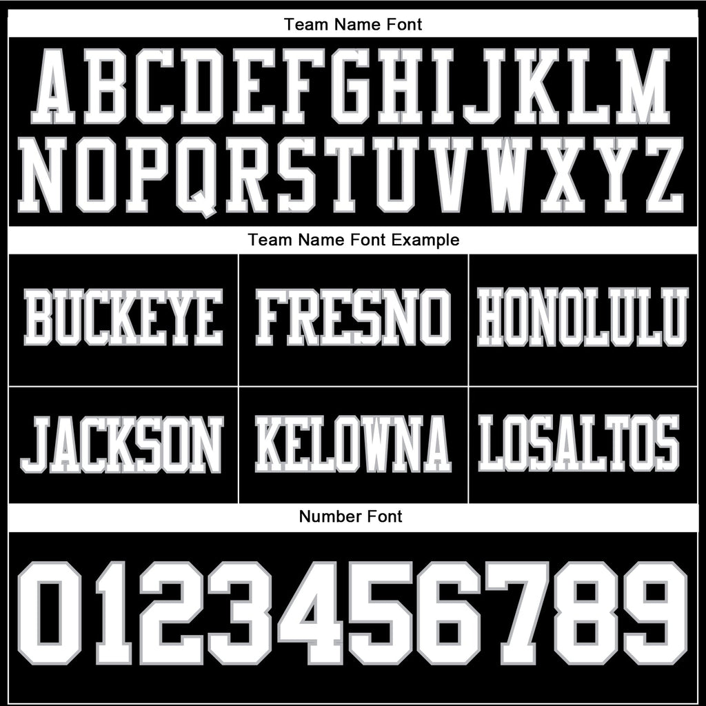Custom Football Jersey - Black White-Gray