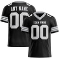 Custom Football Jersey - Black White-Gray