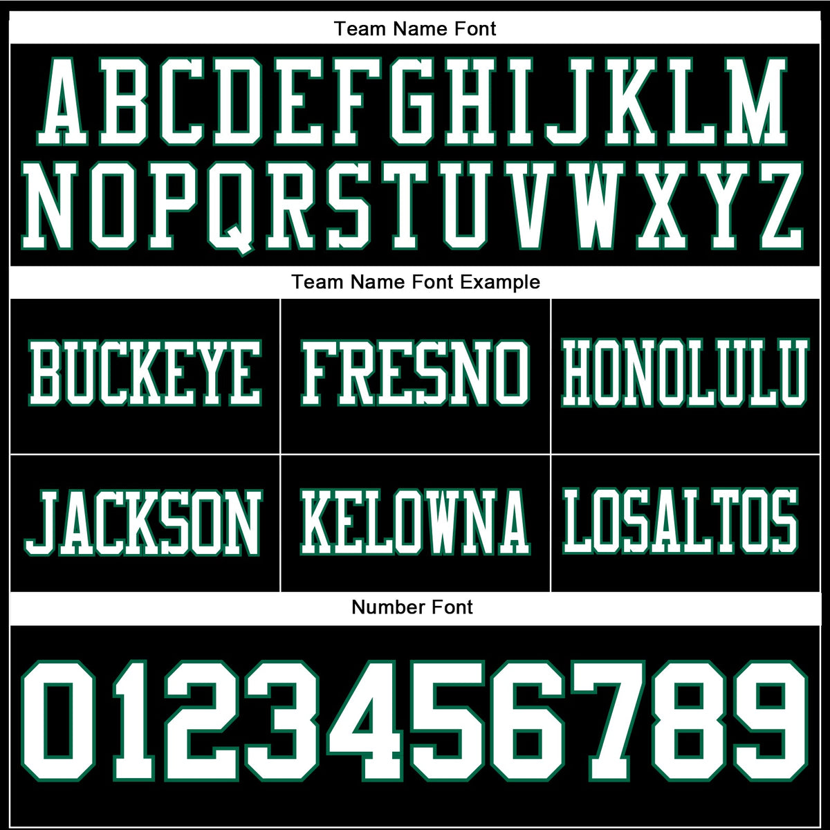 Custom Football Jersey - Black White-Kelly Green