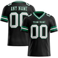 Custom Football Jersey - Black White-Kelly Green