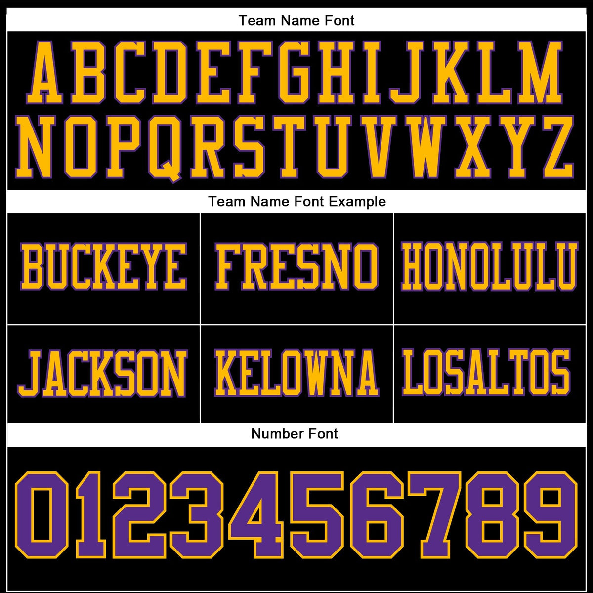 Custom Football Jersey - Black Purple-Gold