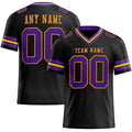 Custom Football Jersey - Black Purple-Gold