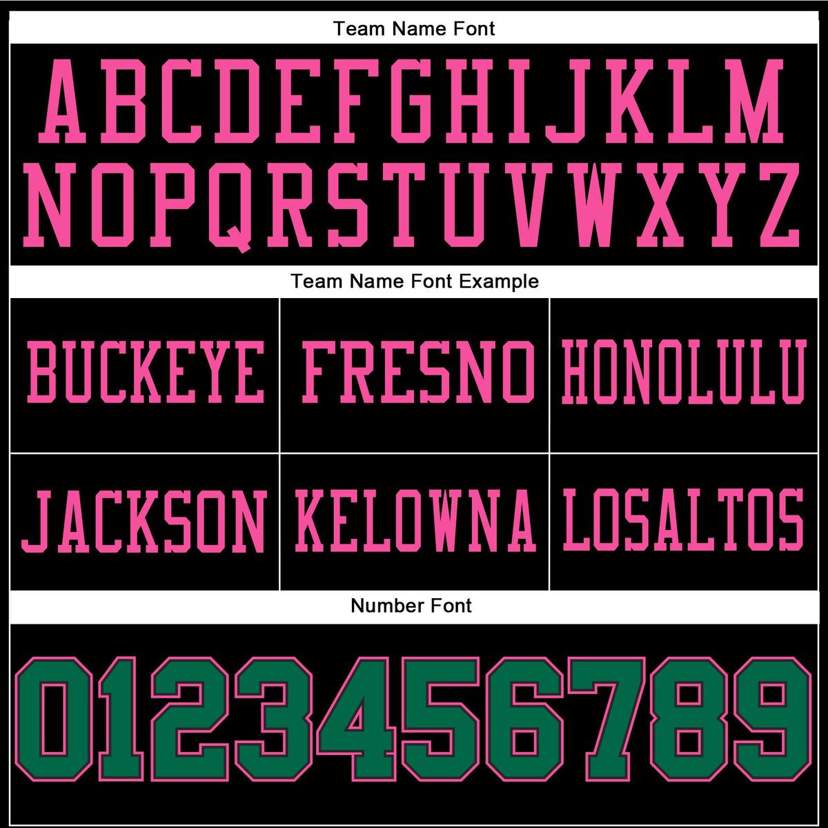 Custom Football Jersey - Black Kelly Green-Pink