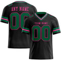 Custom Football Jersey - Black Kelly Green-Pink