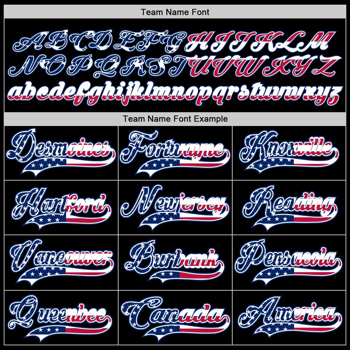 Custom Hockey Jersey - Black USA Flag Royal-Red